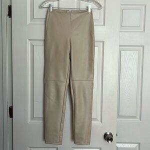 BOA Cream Leather Leggings XS
